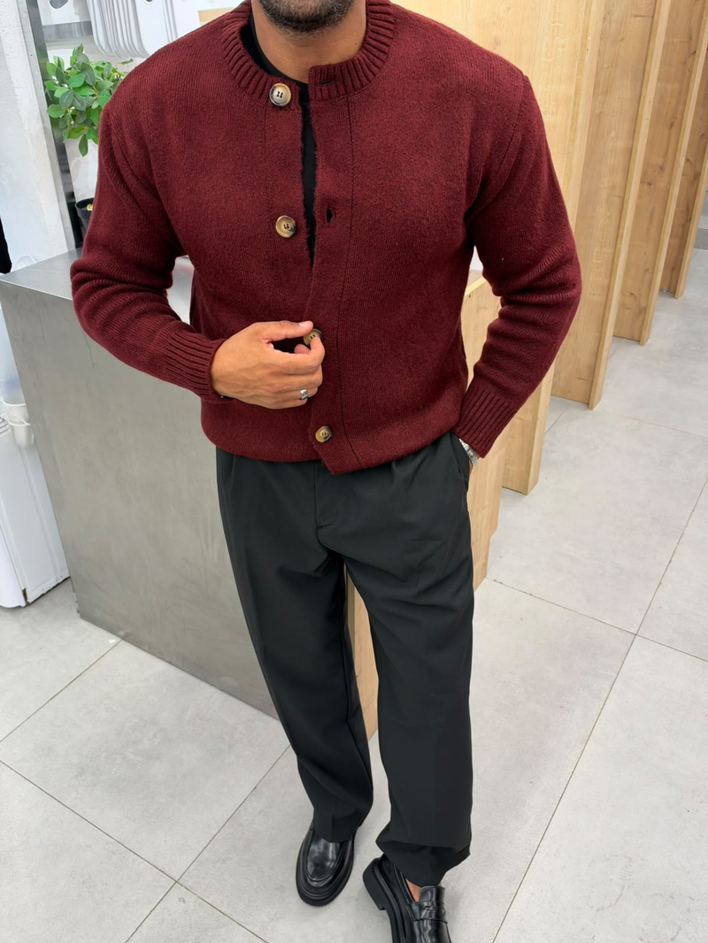 Marrekech Örme Triko Hırka Bordo