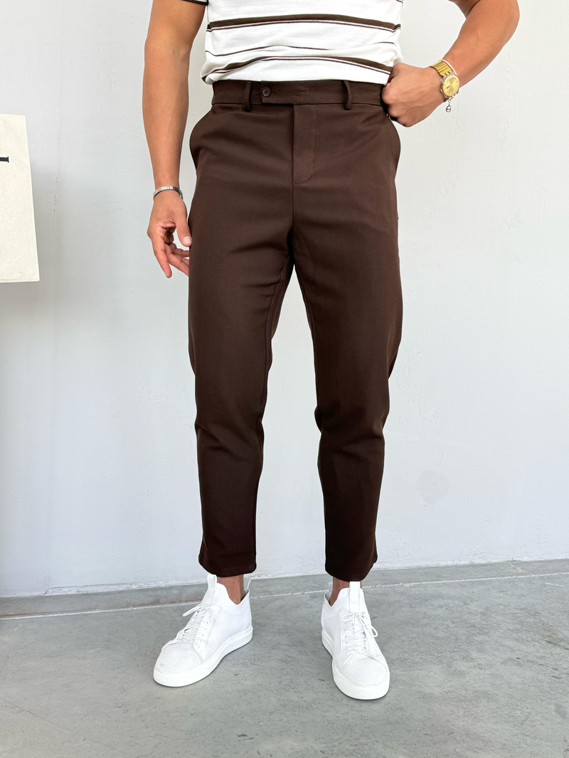 Slimfit Kumaş Pantolon Kahverengi