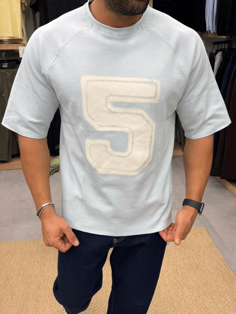 Vamos Oversize Premium Tshirt Açık Mavi