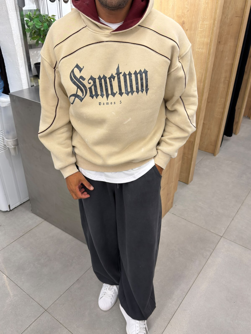 Vamos Tasarım Sweatshirt Bej