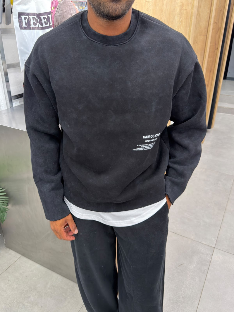 Vamos Yıkamalı Sweat Antrasit