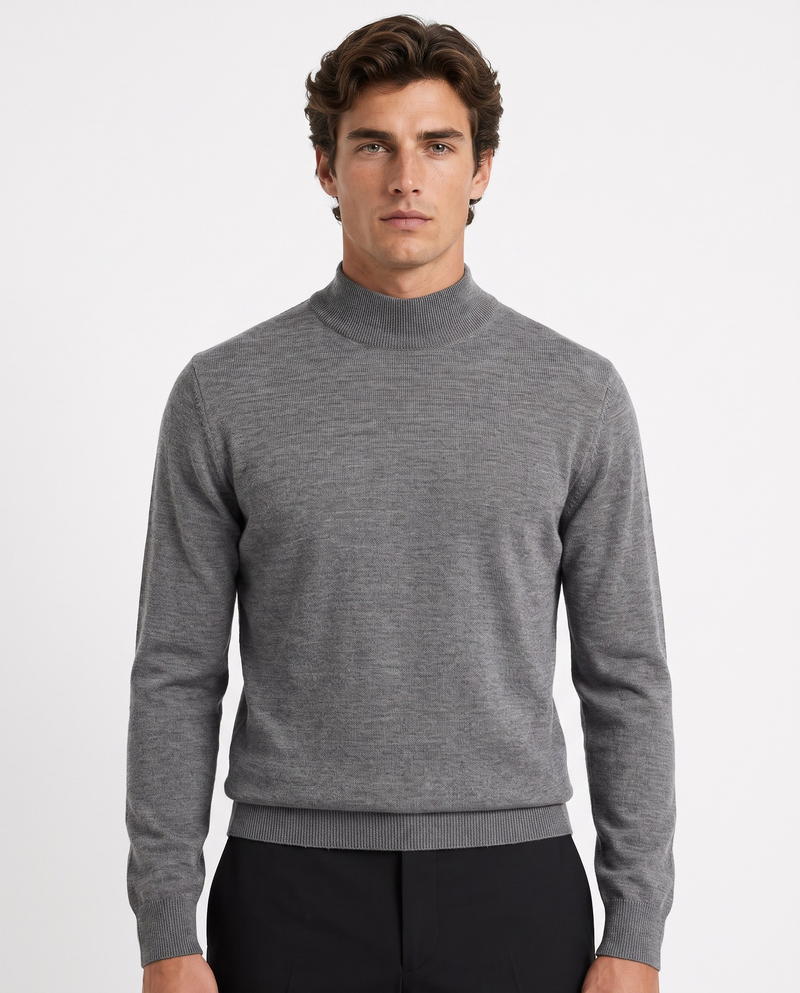Full Fisherman Sweater Grey/Mel.