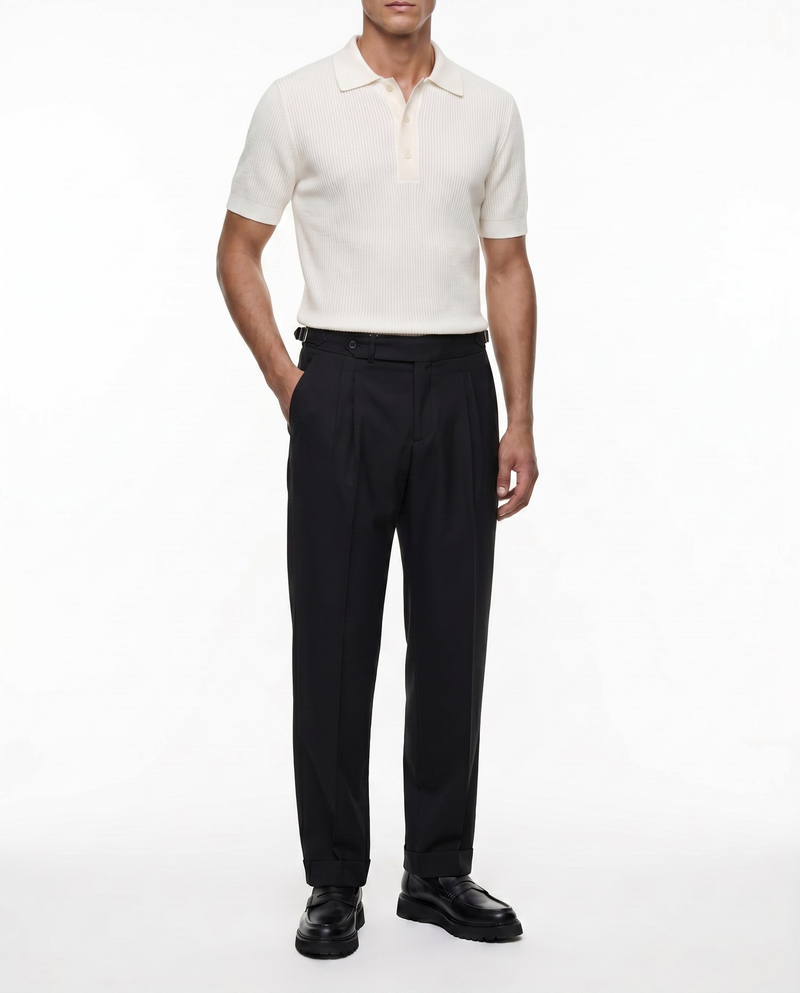 Barri Double-Pleated Pants Black