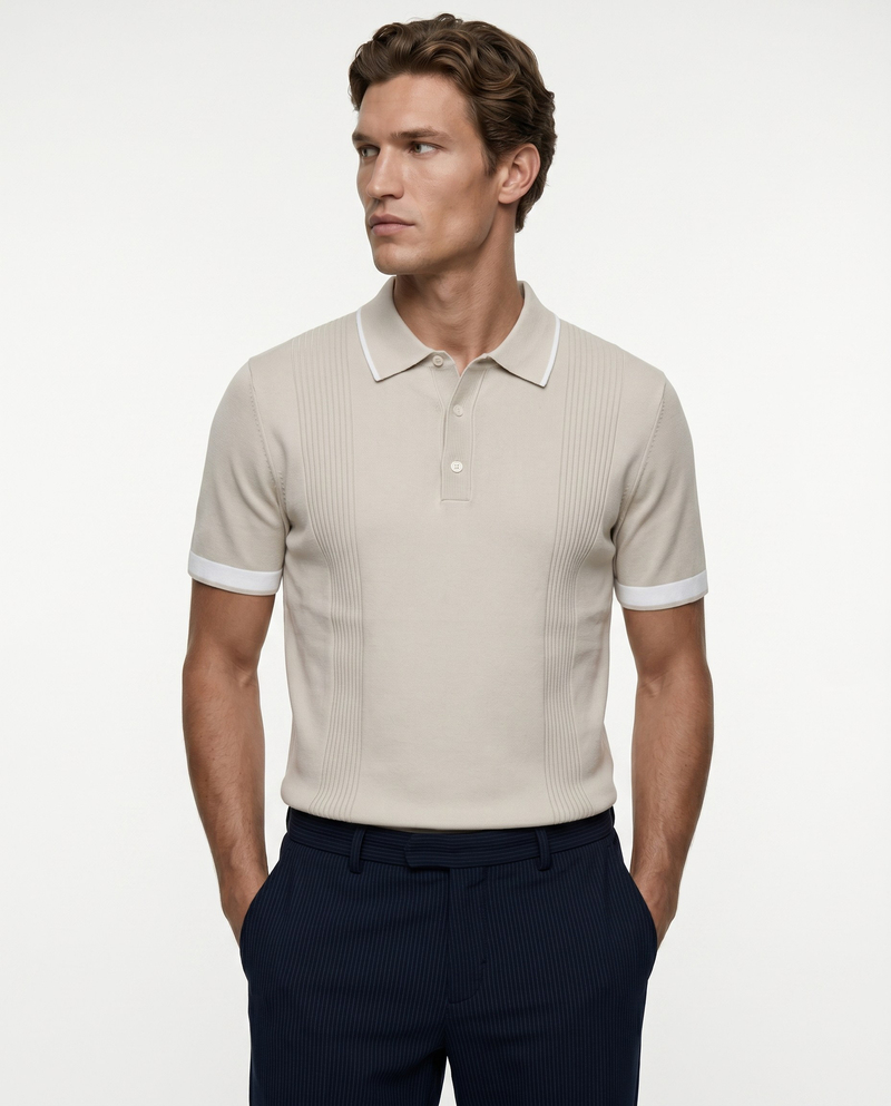 Bellagio Polo Knit T-Shirt Bej