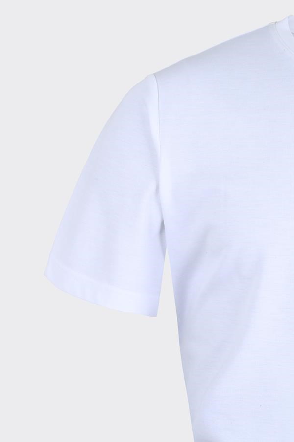Bis.Yaka K.Kol T-Shirt Beyaz