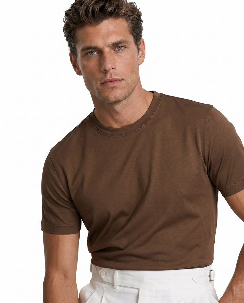 Daily Bis.Yaka Tshirt Kahverengi