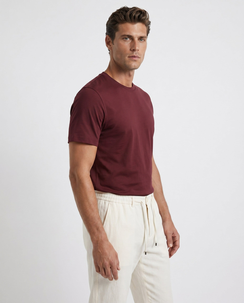 Daily Bis.Yaka Tshirt Bordo