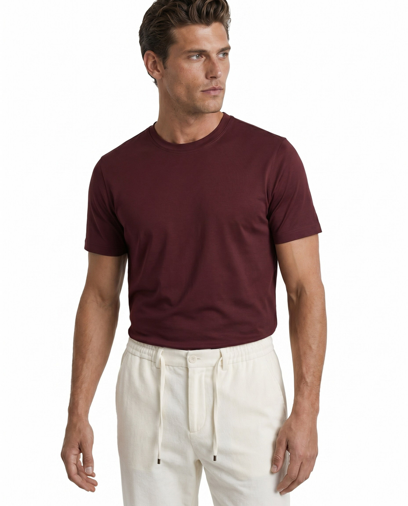 Daily Bis.Yaka Tshirt Bordo