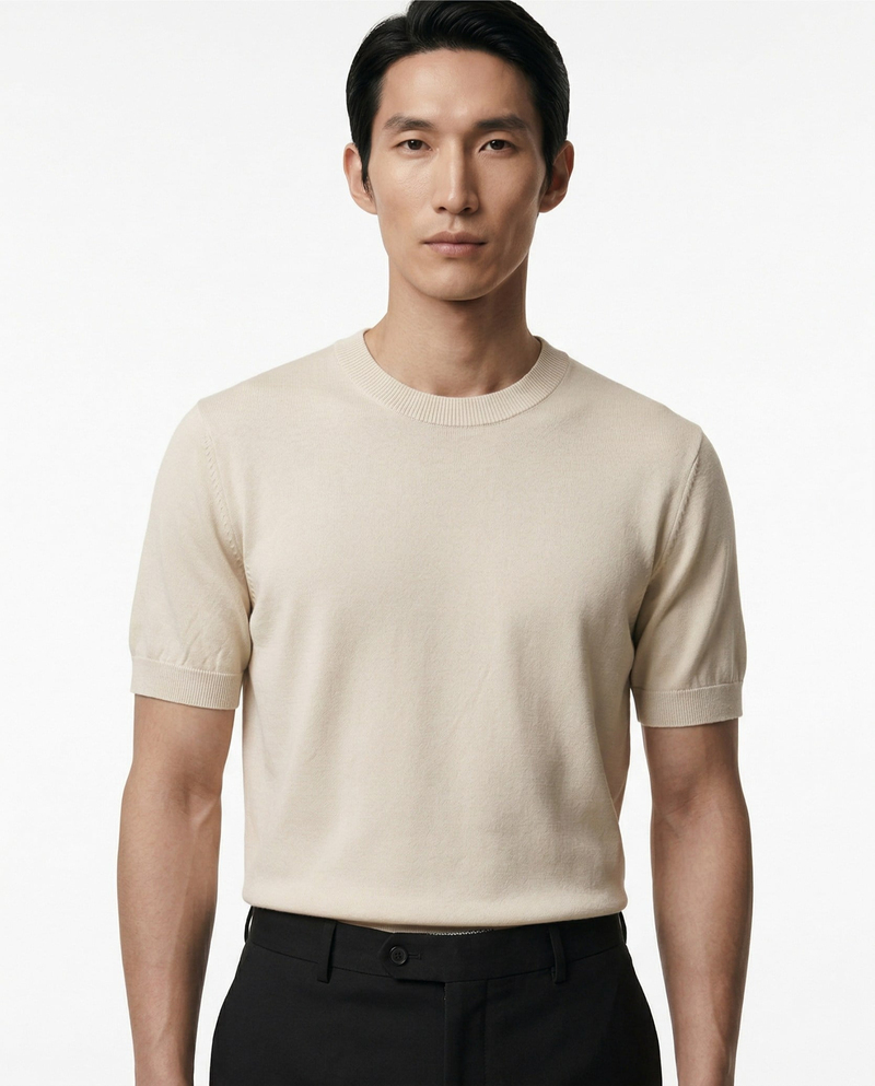 Noble Line Triko T-Shirt Bej