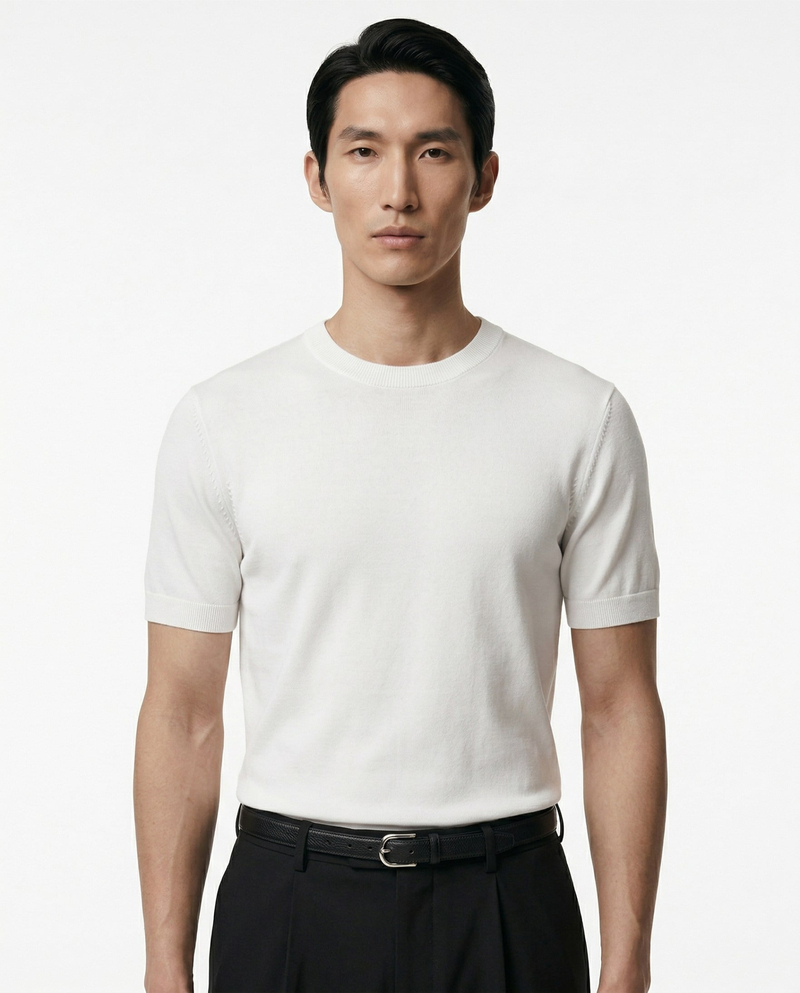 Noble Line Triko T-Shirt Beyaz
