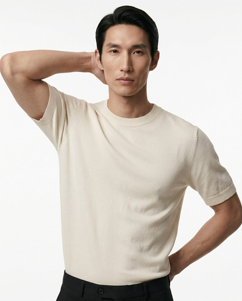 Noble Line Triko T-Shirt Bej
