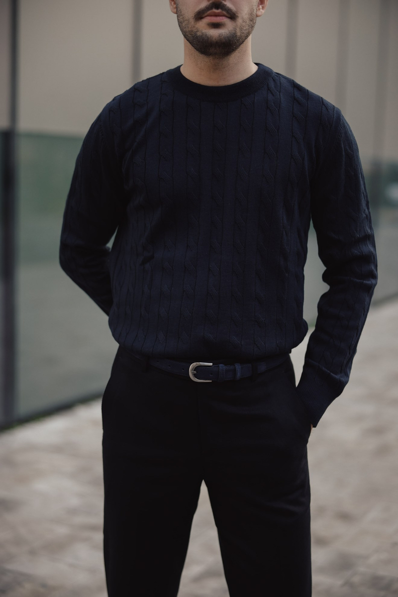 Bis.Yaka Triko Lacivert
