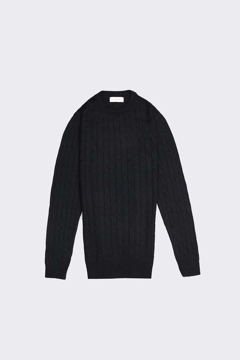 Full Fisherman Sweater Black