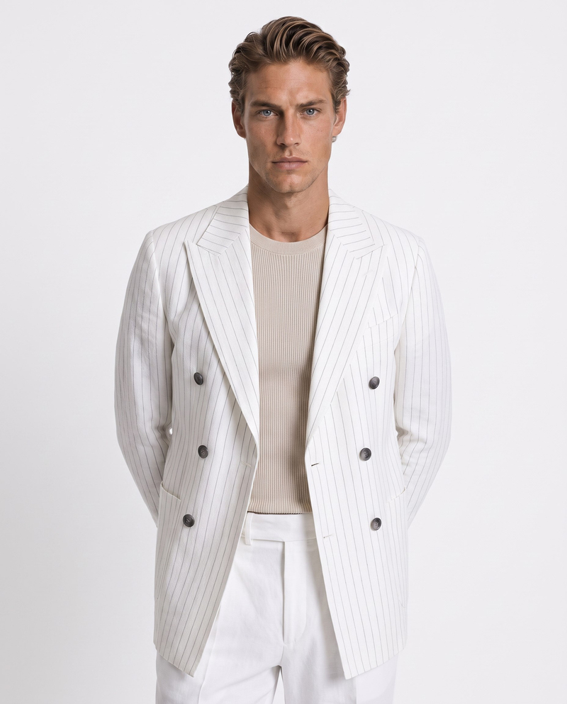Chester Cross-Front Jacket White