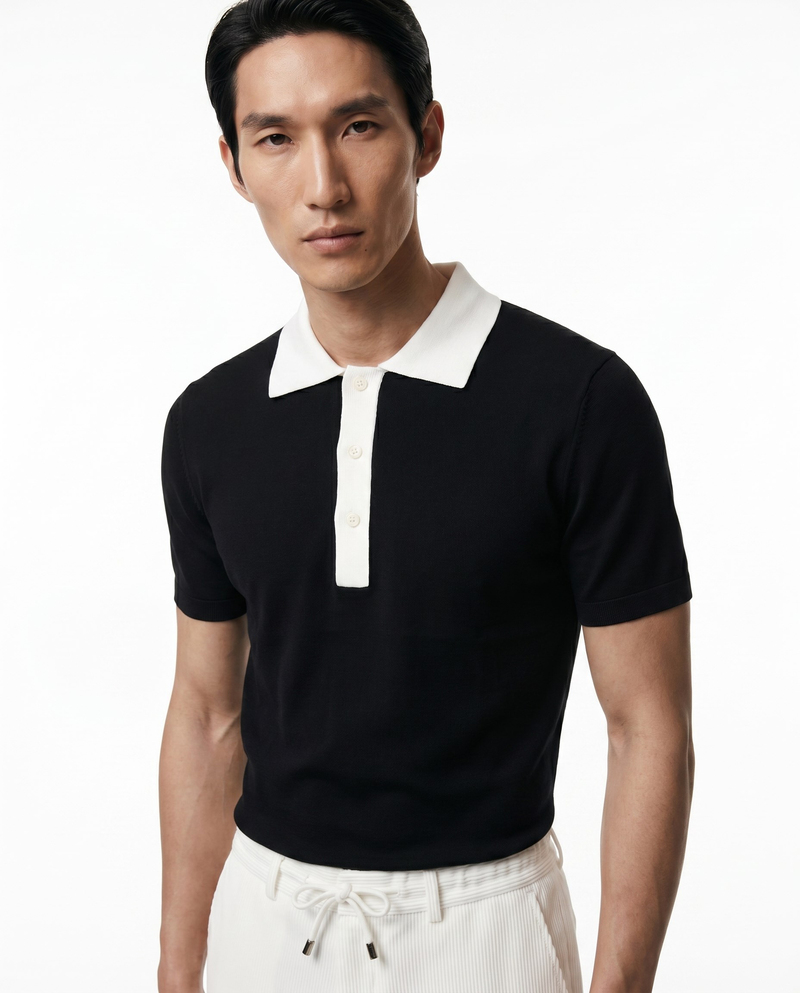 Core Knit Triko T-Shirt Siyah