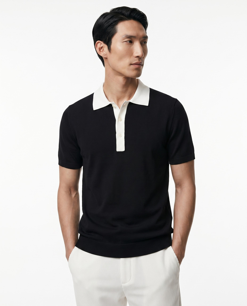 Core Knit Triko T-Shirt Siyah