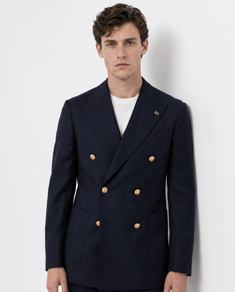 Drake Double-Breasted Jacket Navy