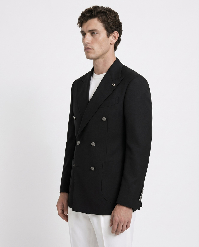 Drake Double-Breasted Jacket Black