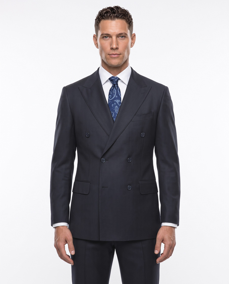 Fabello Double-Breasted Suit Smoked
