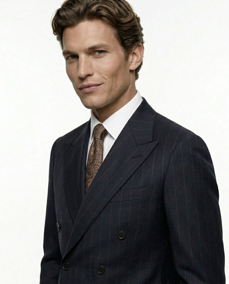 Angelico Cross-Over Suit Navy