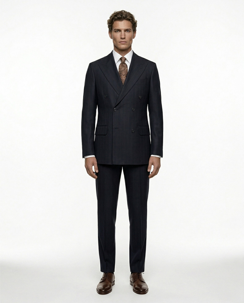 Angelico Cross-Over Suit Navy