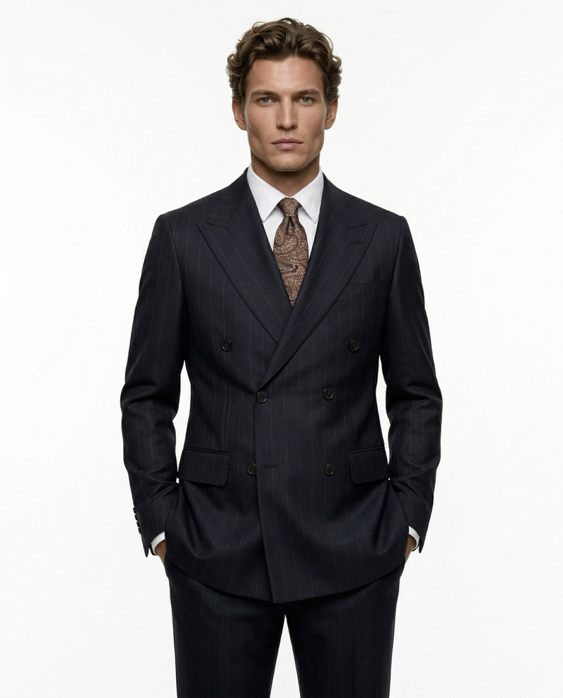 Angelico Cross-Over Suit Navy