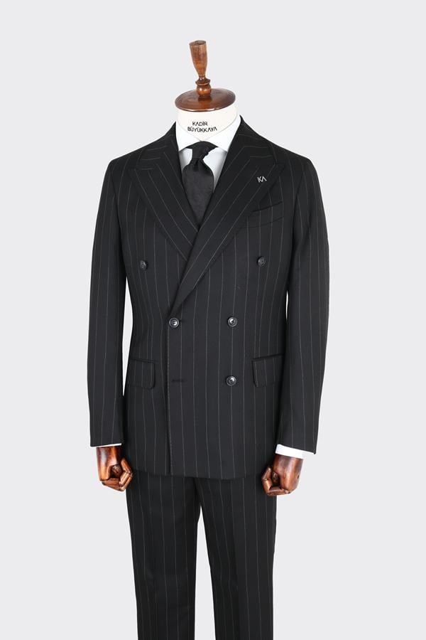 Double-Breasted Suit Black