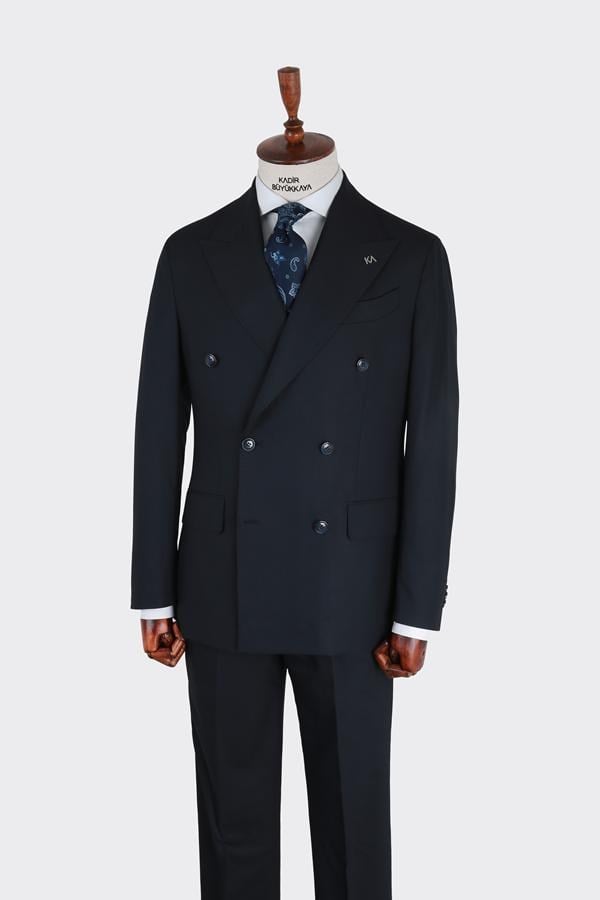 Double-Breasted Suit Dark Navyblue