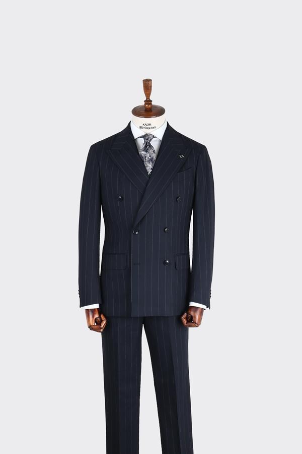 Kruvaze Takım Elbise Koyu Lacivert