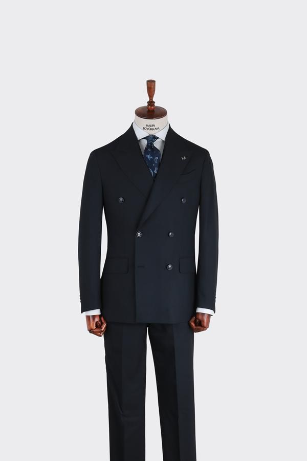 Double-Breasted Suit Dark Navyblue