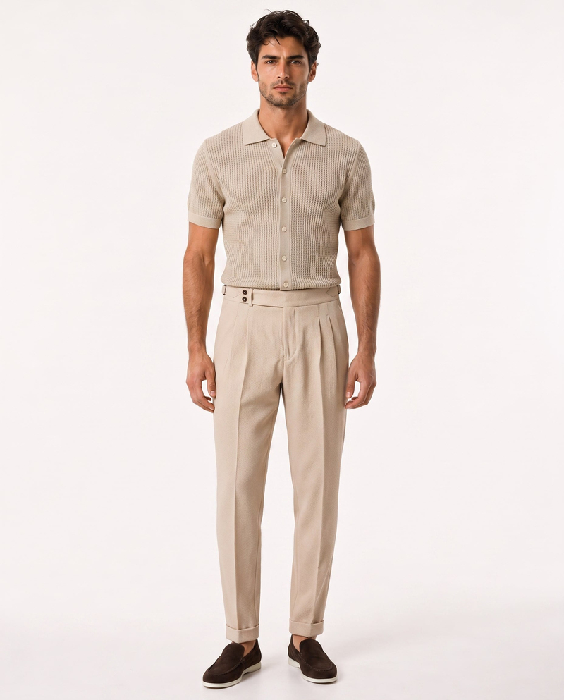 Lussor Double-Pile Pants Bej