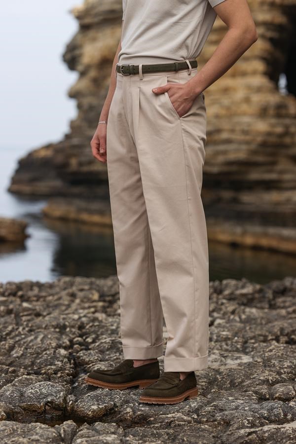 Modern Fit Pantolon Bej