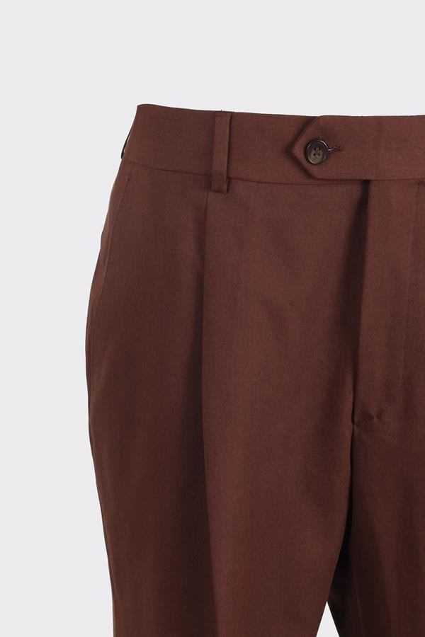 Barcelona Modern Fit Pantolon Kahverengi