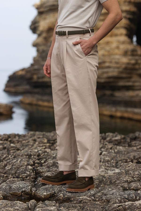 Modern Fit Pantolon Bej
