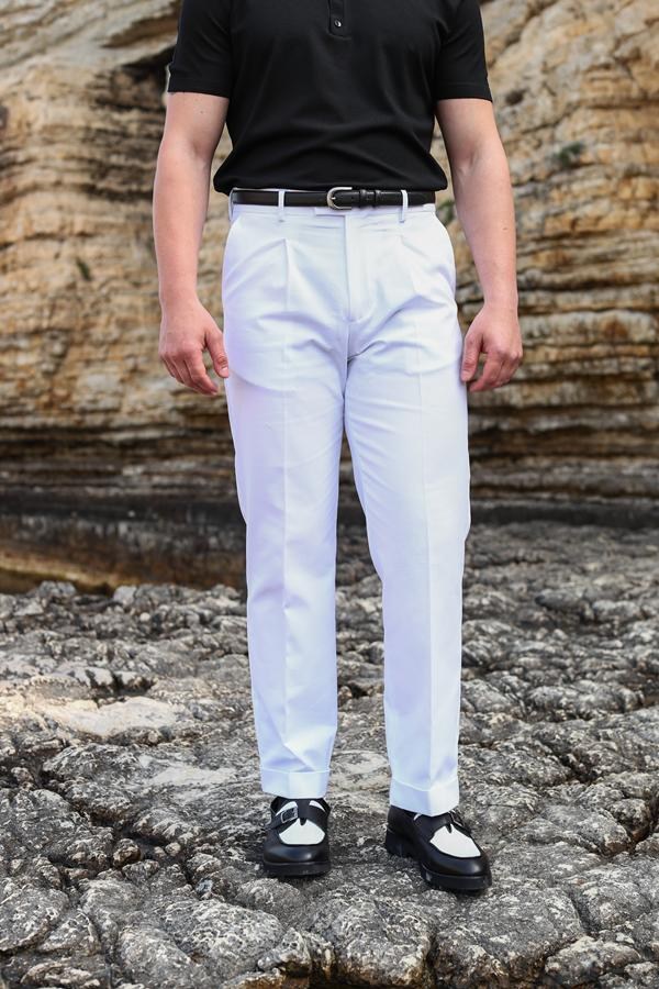 Modern Fit Pantolon Beyaz