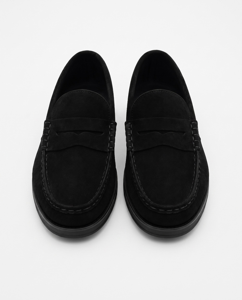 Monroe Penny Shoes Black  Süet