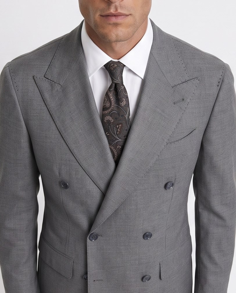 Orleans Double-Breasted Suit Grey