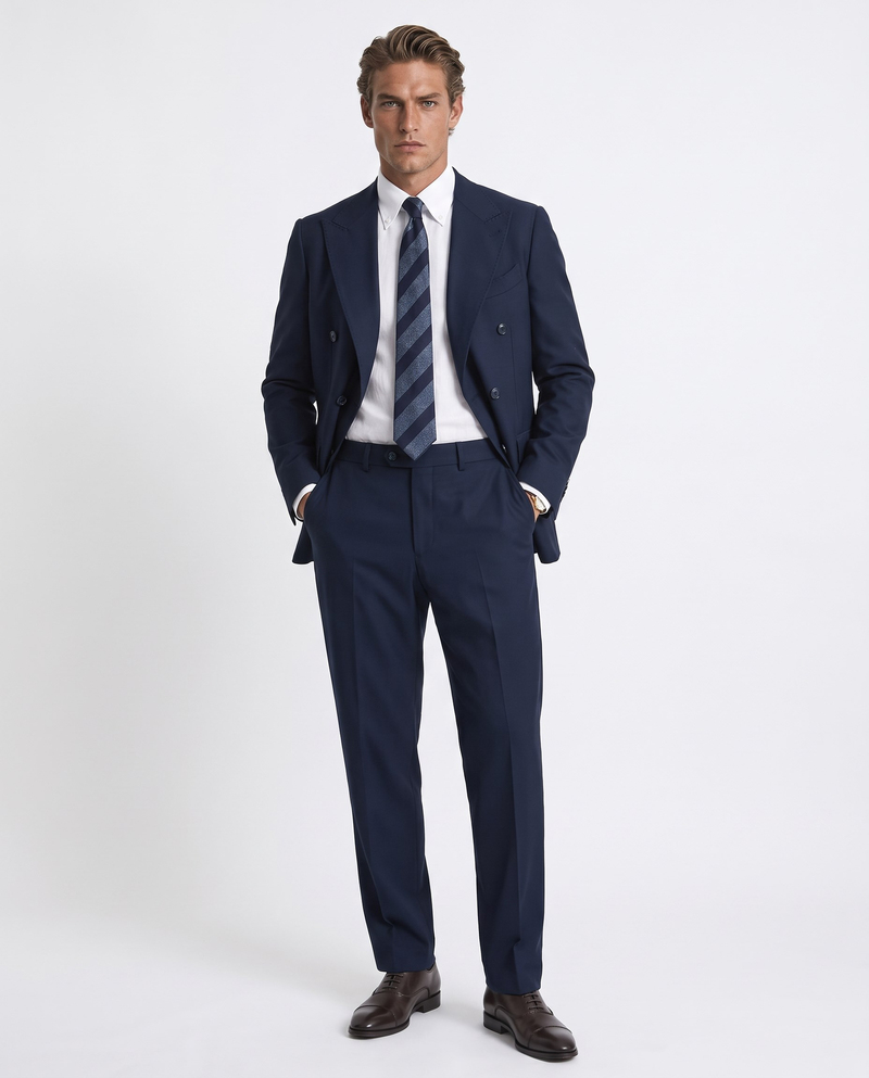 Orleans Double-Breasted Suit Navy