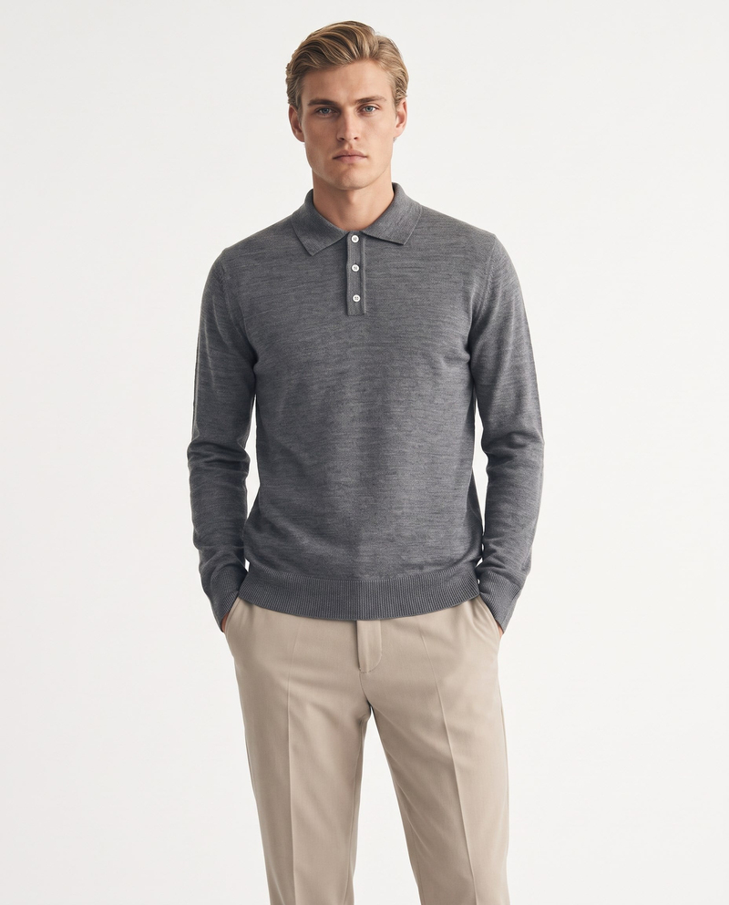 Full Fisherman Sweater Grey/Mel.