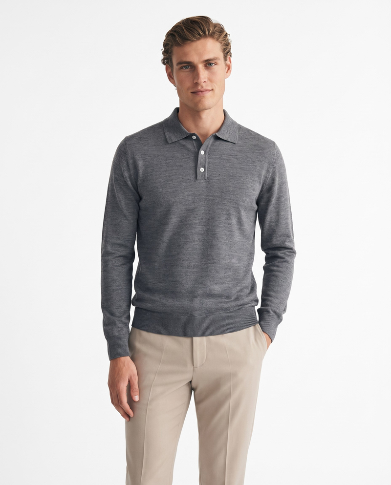 Full Fisherman Sweater Grey/Mel.