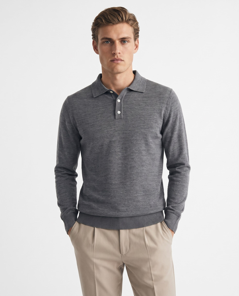 Full Fisherman Sweater Grey/Mel.
