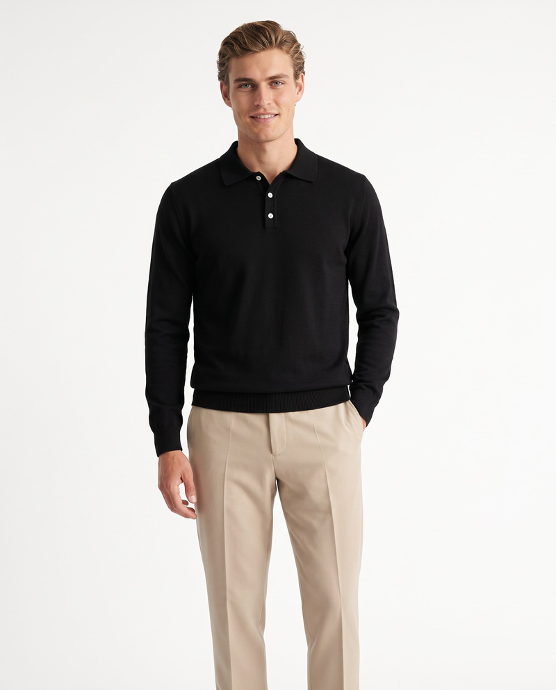 Full Fisherman Sweater Black