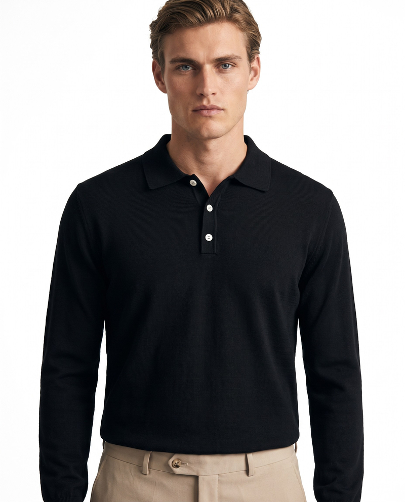 Full Fisherman Sweater Black