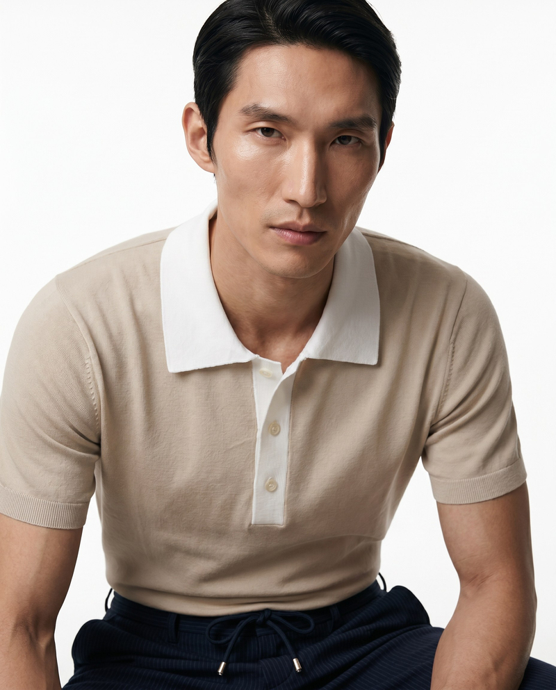 Core Knit Triko T-Shirt Bej