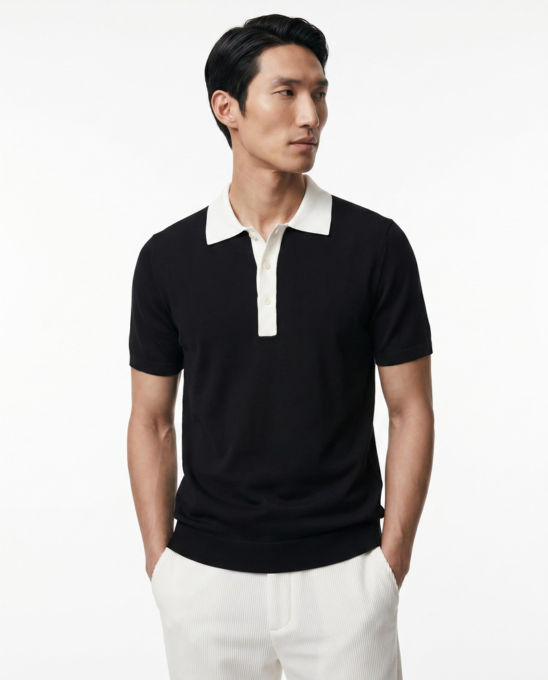 Core Knit Triko T-Shirt Siyah
