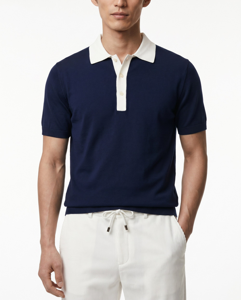 Core Knit Triko T-Shirt Lacivert