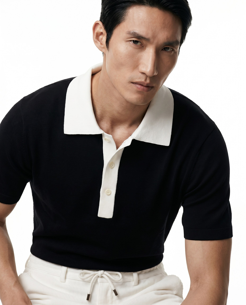 Core Knit Triko T-Shirt Siyah