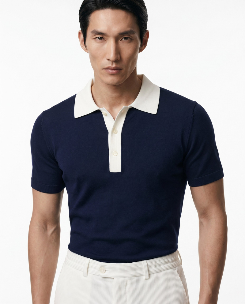 Core Knit Triko T-Shirt Lacivert