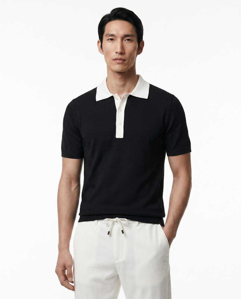 Core Knit Triko T-Shirt Siyah