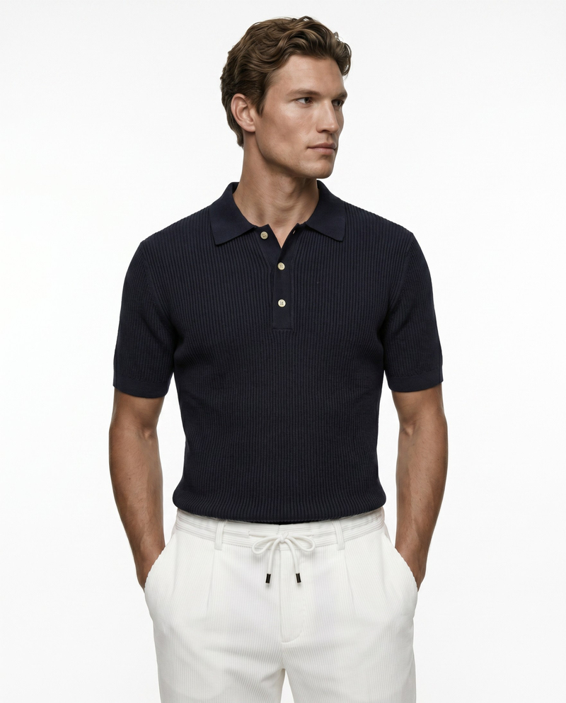 Refined Triko T-Shirt Lacivert